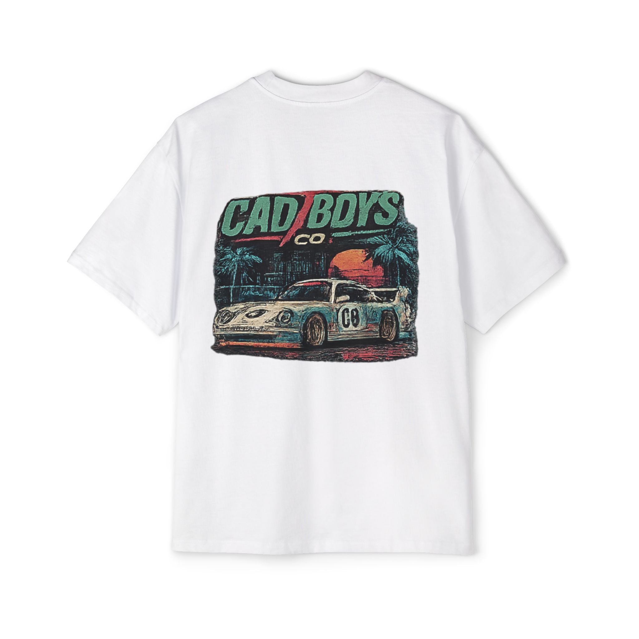 Cad Boys Vintage Race Car Tee — Men's Oversized Graphic Shirt