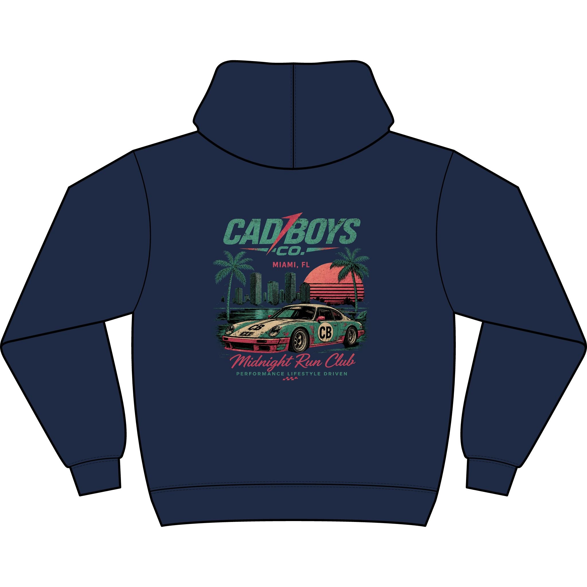 CadBoys Midnight Run Club Hoodie — Men's Graphic Box Hoodie