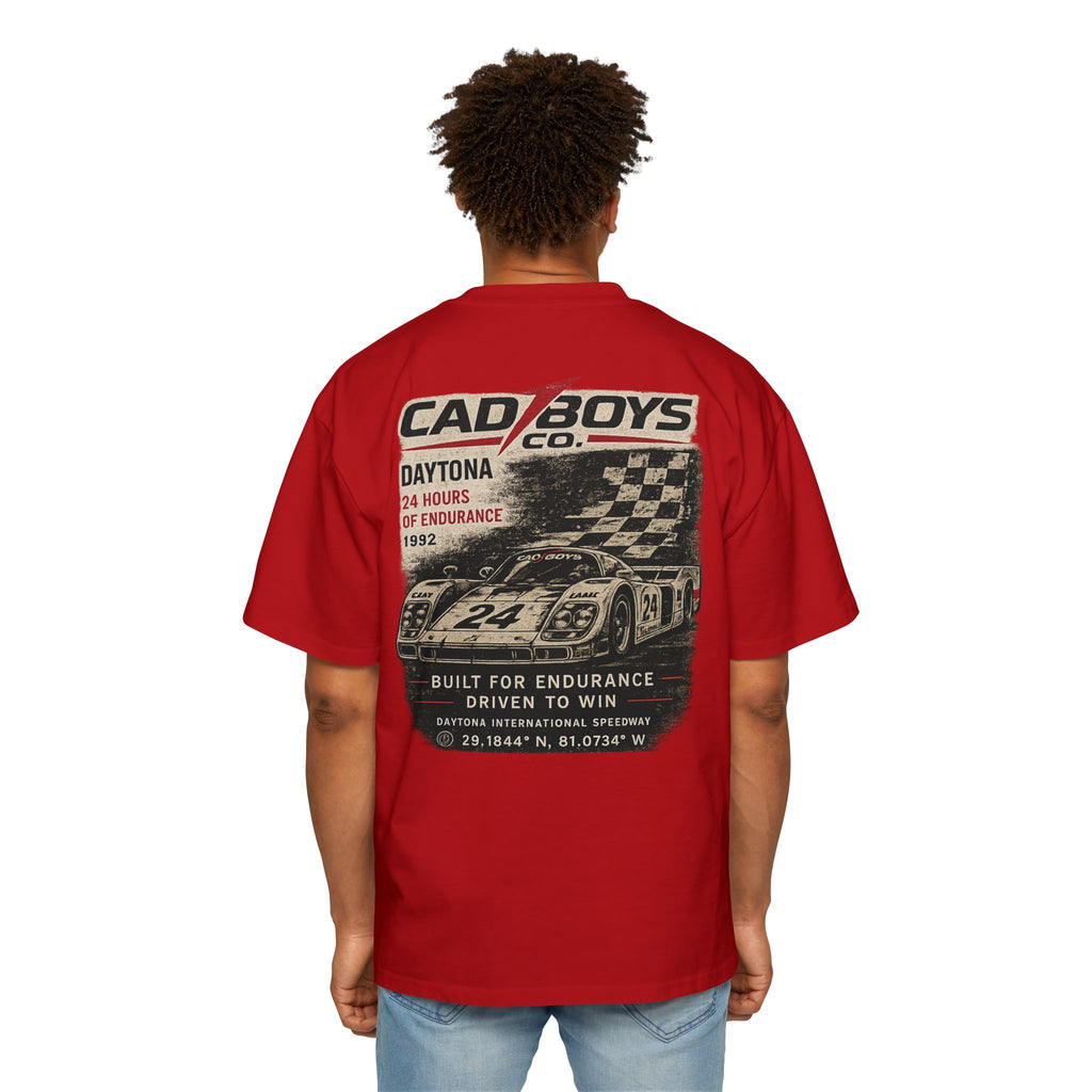 Cad Boys Daytona Racing Tee — Men's Oversized Car Graphic T-Shirt