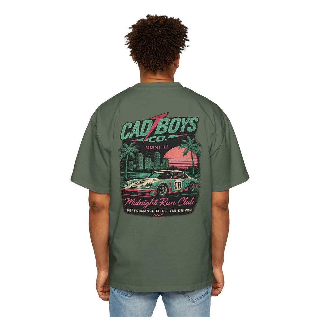 Cad Boys Midnight Run Oversized Tee — Retro Miami Racing Graphic T-Shirt