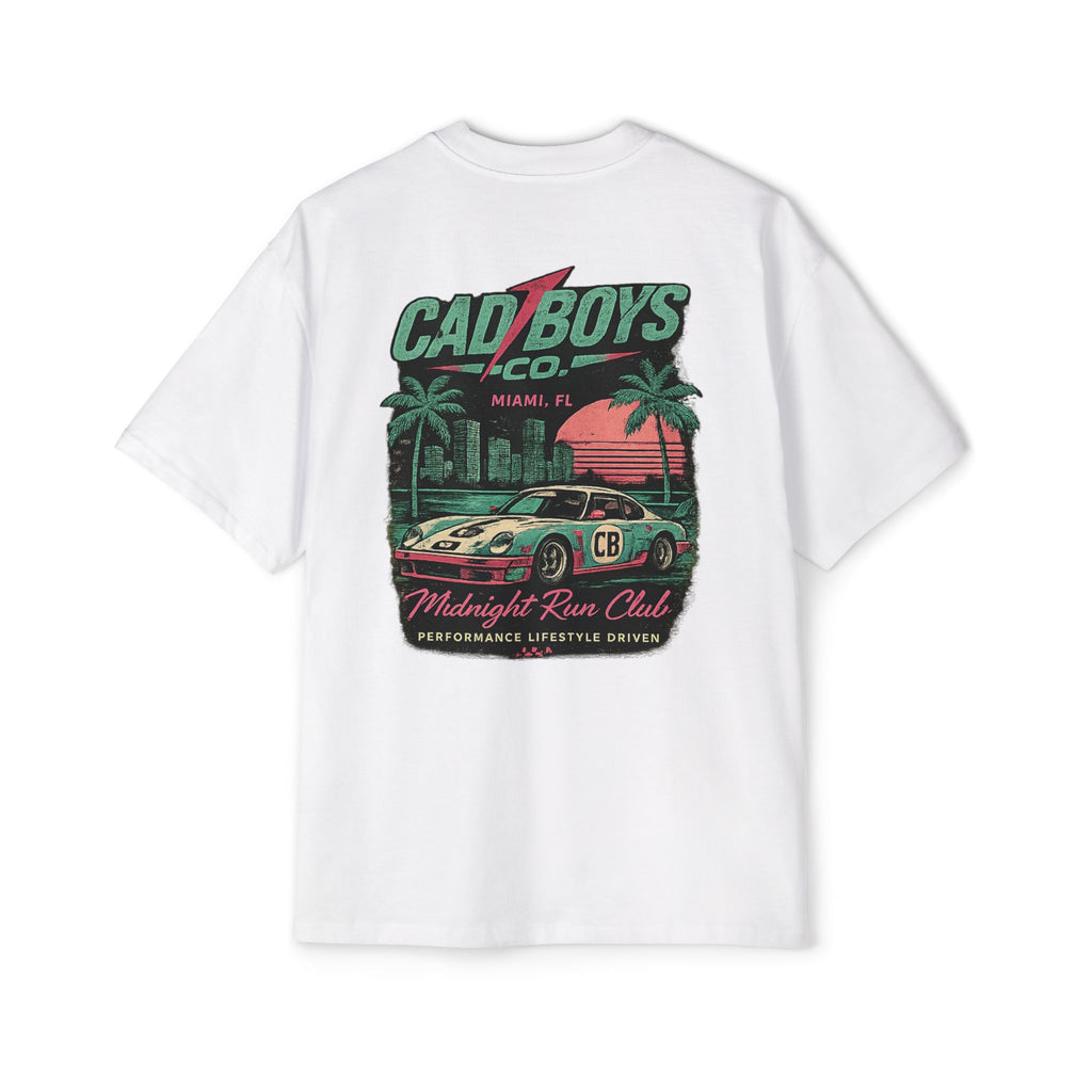 Cad Boys Midnight Run Oversized Tee — Retro Miami Racing Graphic T-Shirt