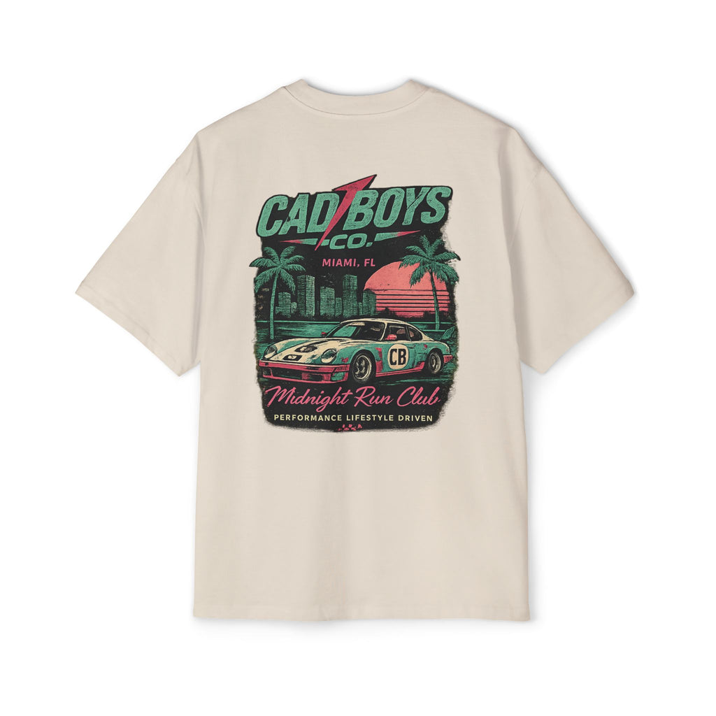Cad Boys Midnight Run Oversized Tee — Retro Miami Racing Graphic T-Shirt