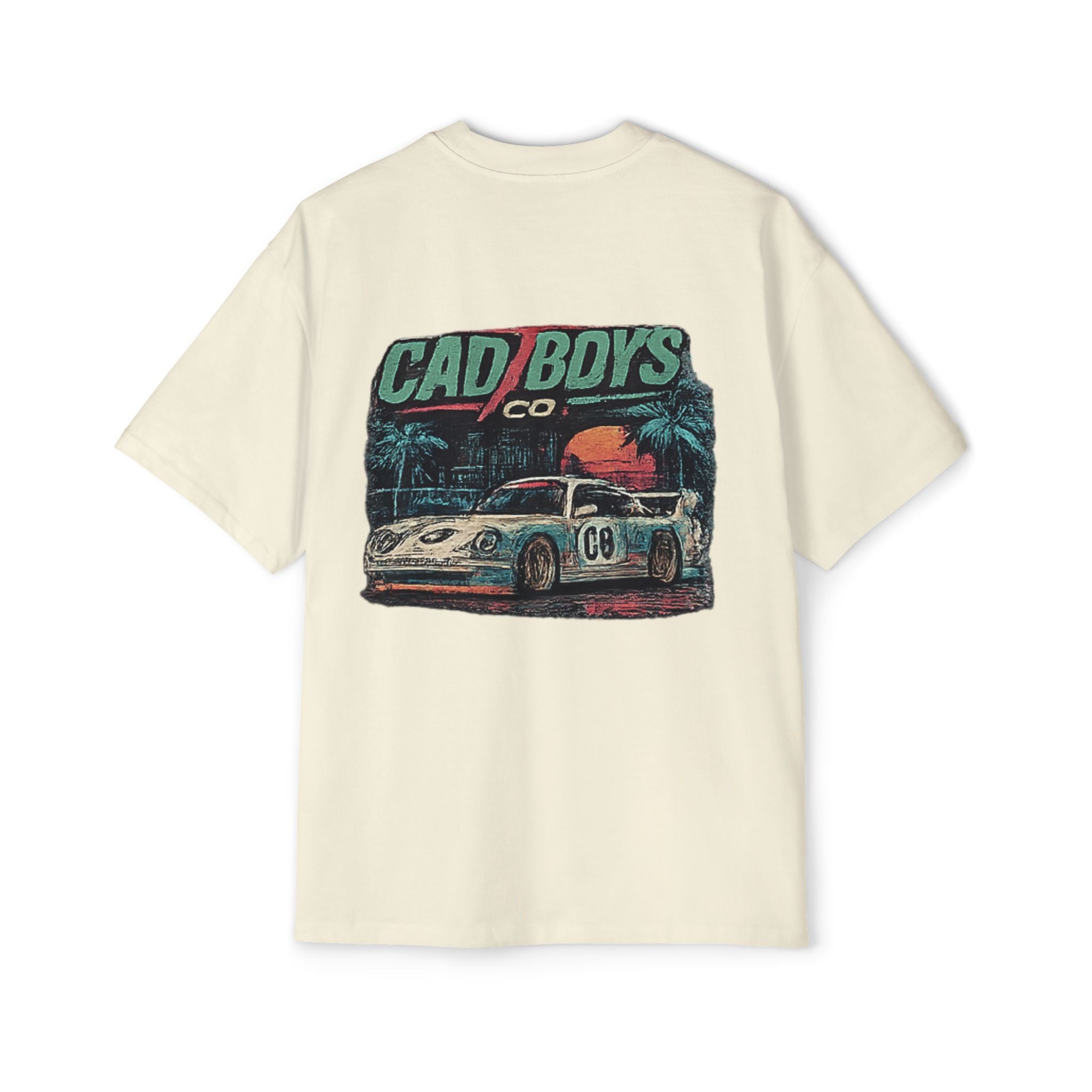 Cad Boys Vintage Race Car Tee — Men's Oversized Graphic Shirt