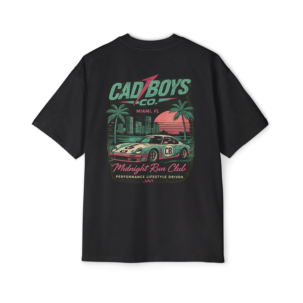 Cad Boys Midnight Run Oversized Tee — Retro Miami Racing Graphic T-Shirt