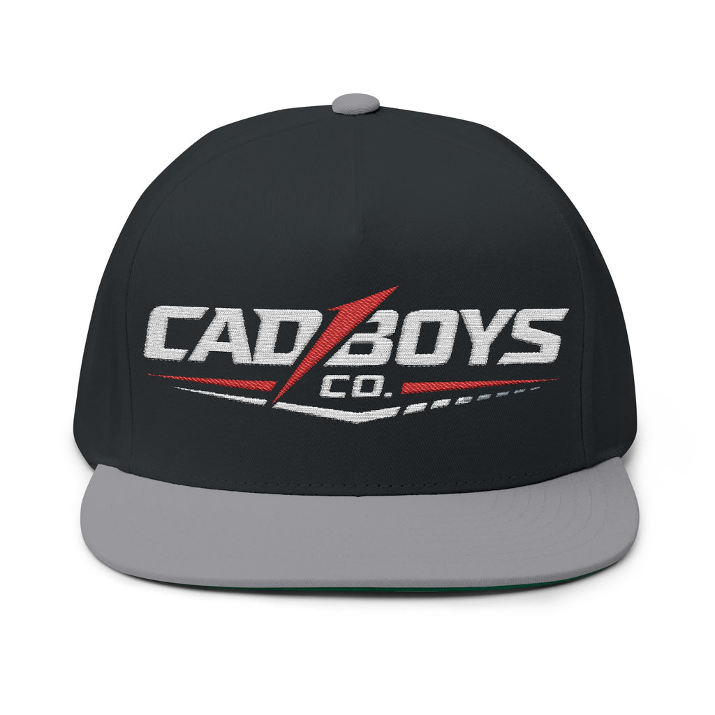 Flat Bill Cap — "Cad Boys" Embroidered Logo Snapback Hat
