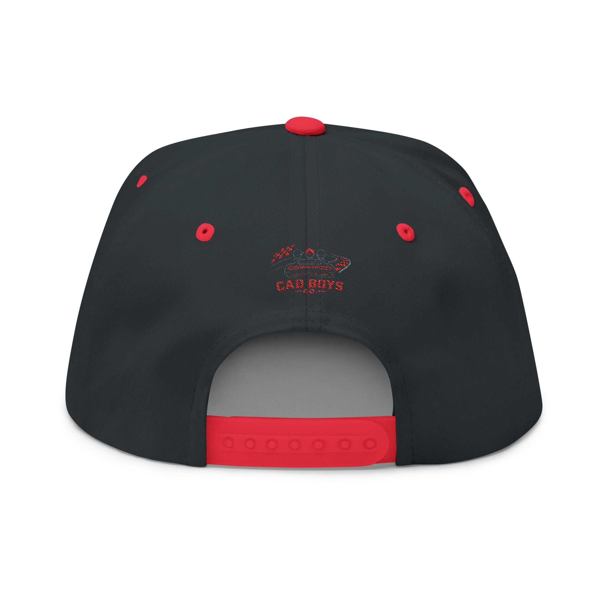 Flat Bill Cap — "Cad Boys" Embroidered Logo Snapback Hat