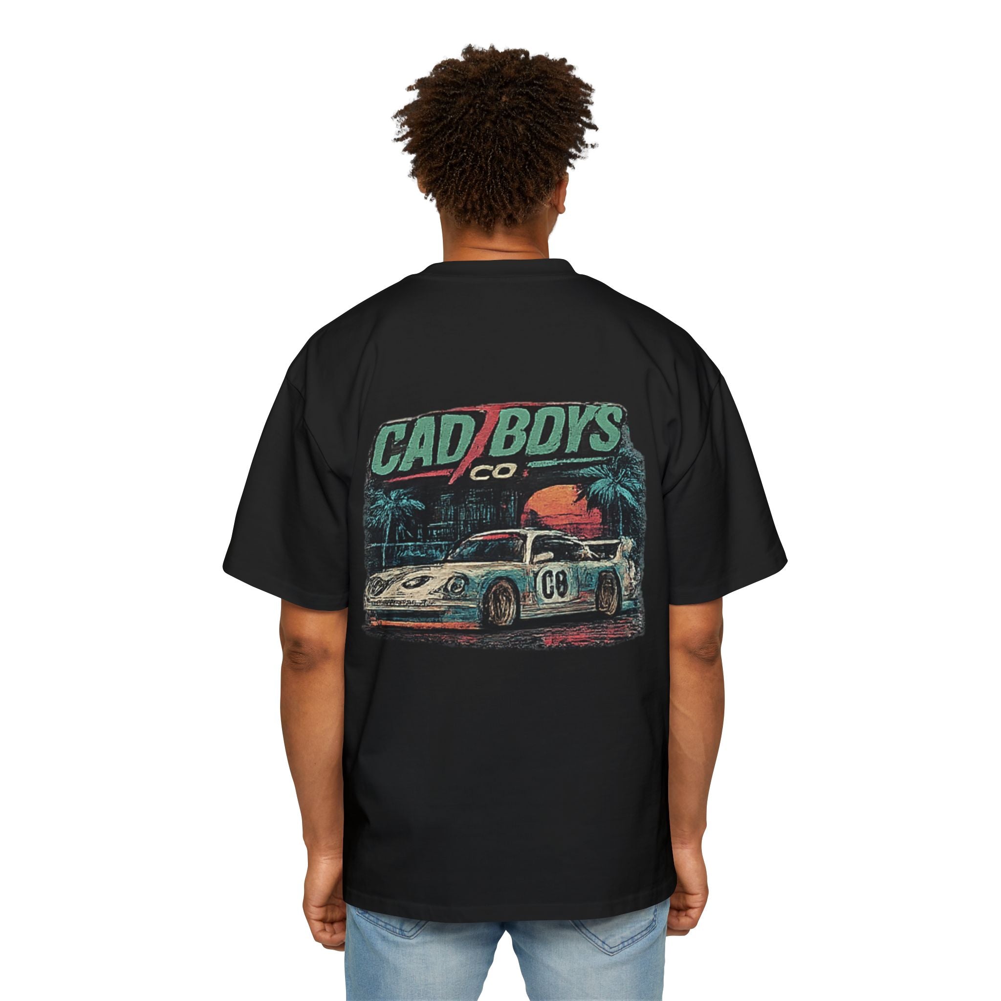 Cad Boys Vintage Race Car Tee — Men's Oversized Graphic Shirt