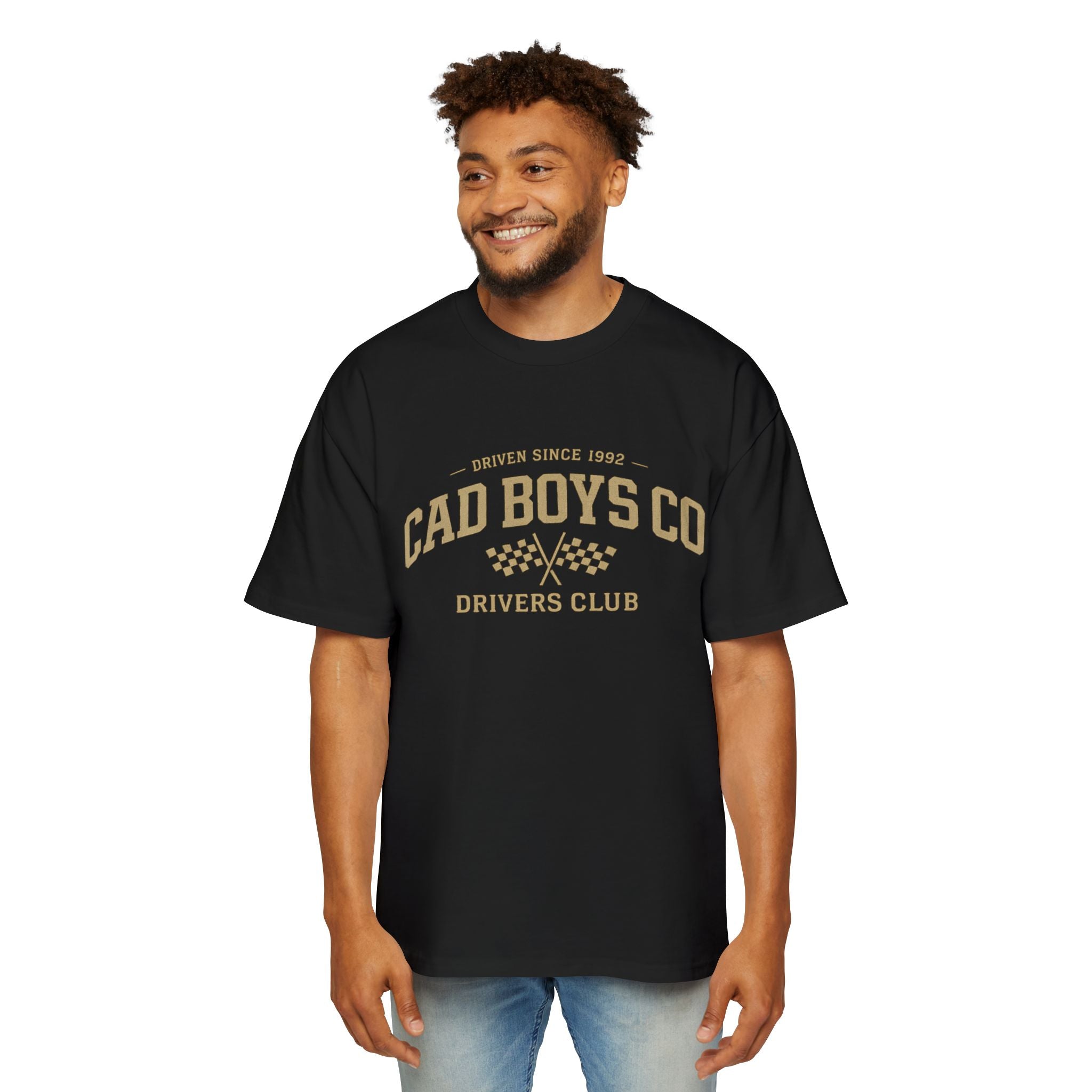 CAD Boys Co Drivers Club Tee - Men's Racing Graphic Oversized T-Shirt