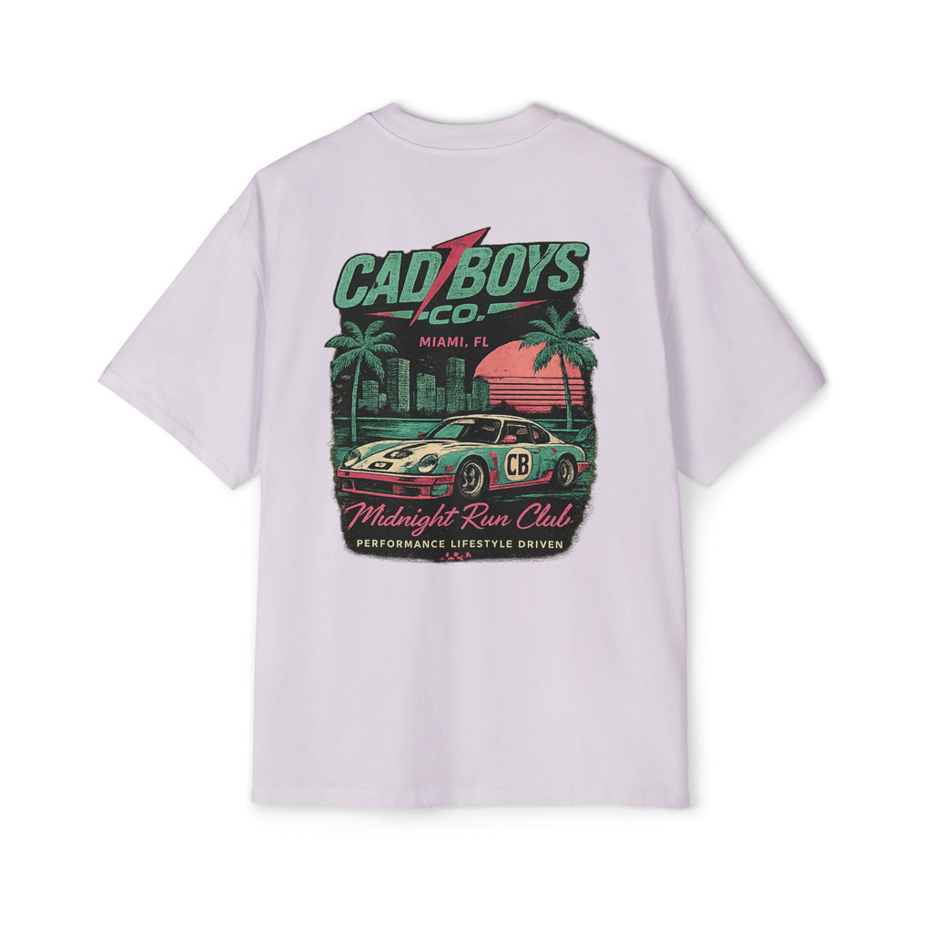 Cad Boys Midnight Run Oversized Tee — Retro Miami Racing Graphic T-Shirt