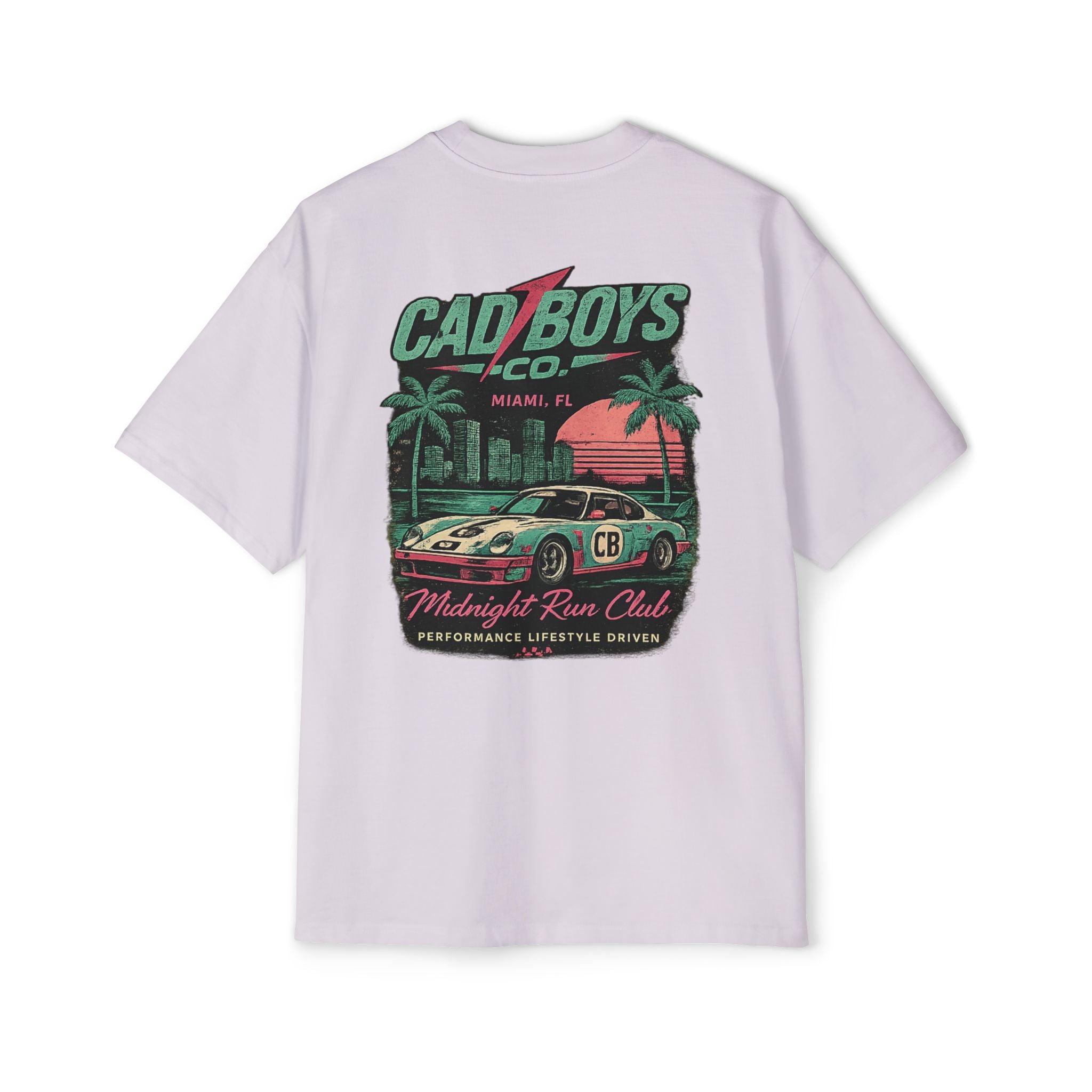 Cad Boys Midnight Run Oversized Tee — Retro Miami Racing Graphic T-Shirt
