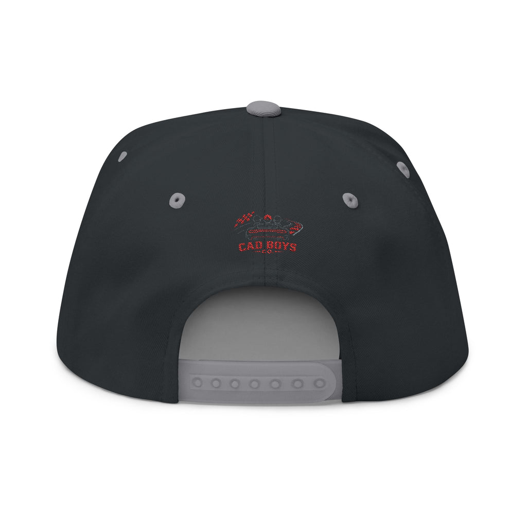 Flat Bill Cap — "Cad Boys" Embroidered Logo Snapback Hat