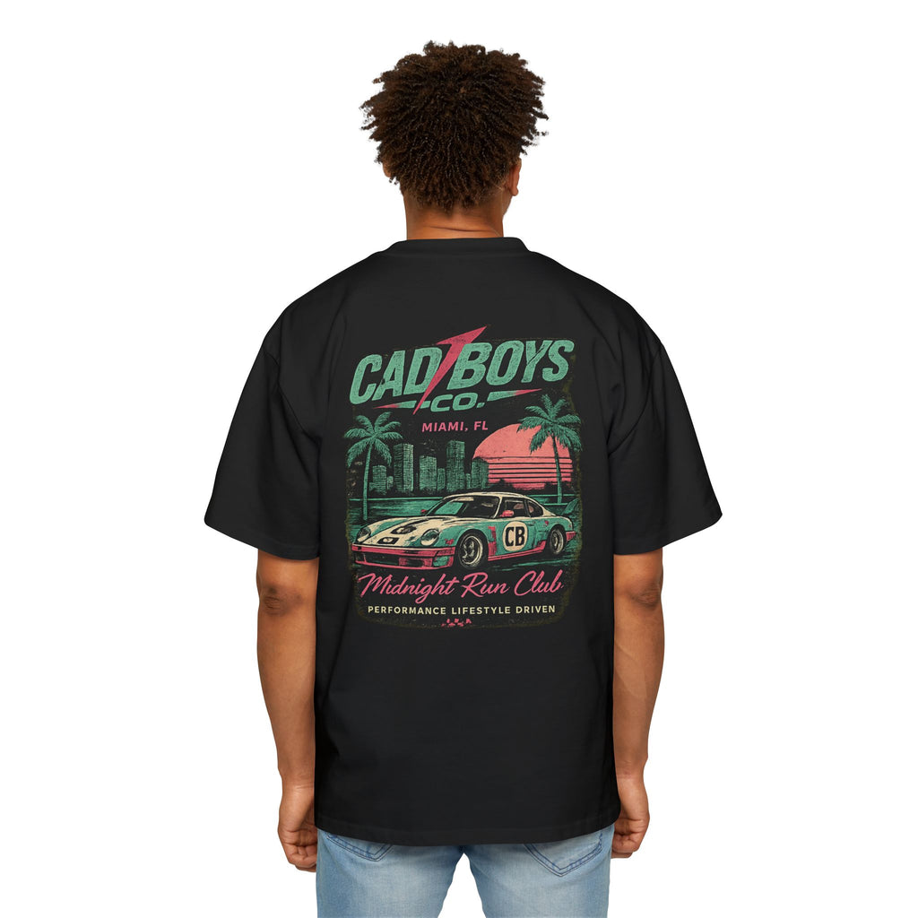 Cad Boys Midnight Run Oversized Tee — Retro Miami Racing Graphic T-Shirt