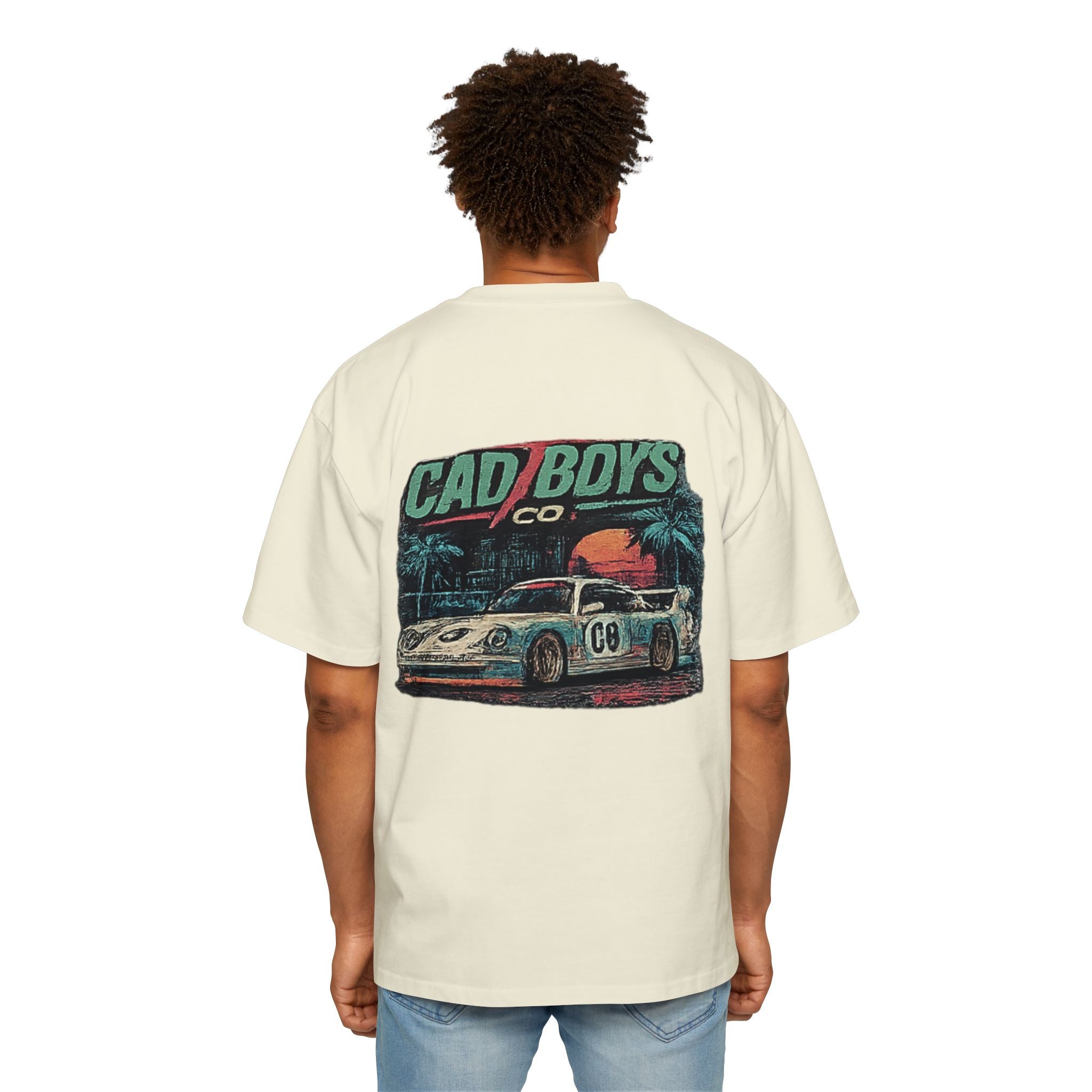 Cad Boys Vintage Race Car Tee — Men's Oversized Graphic Shirt
