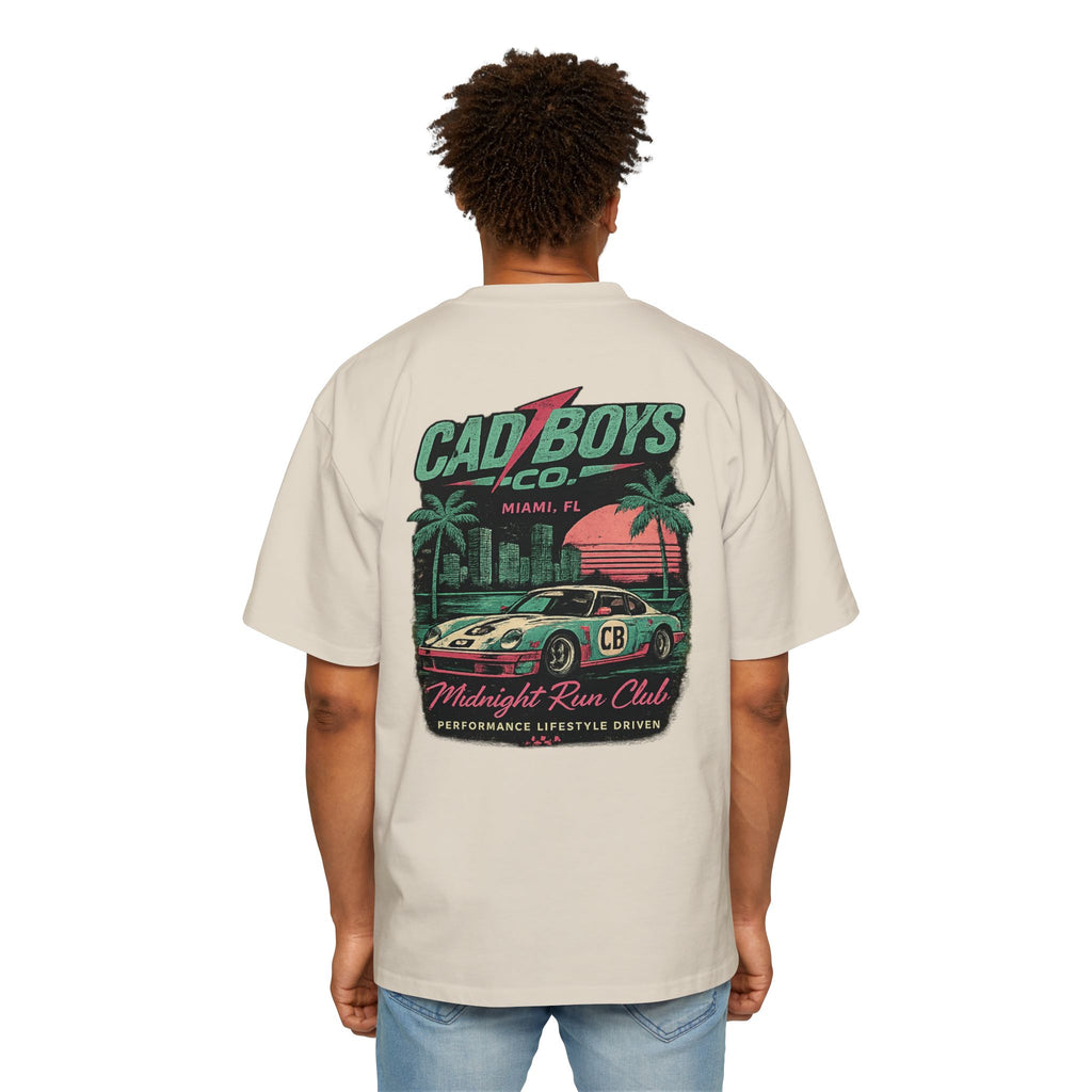Cad Boys Midnight Run Oversized Tee — Retro Miami Racing Graphic T-Shirt