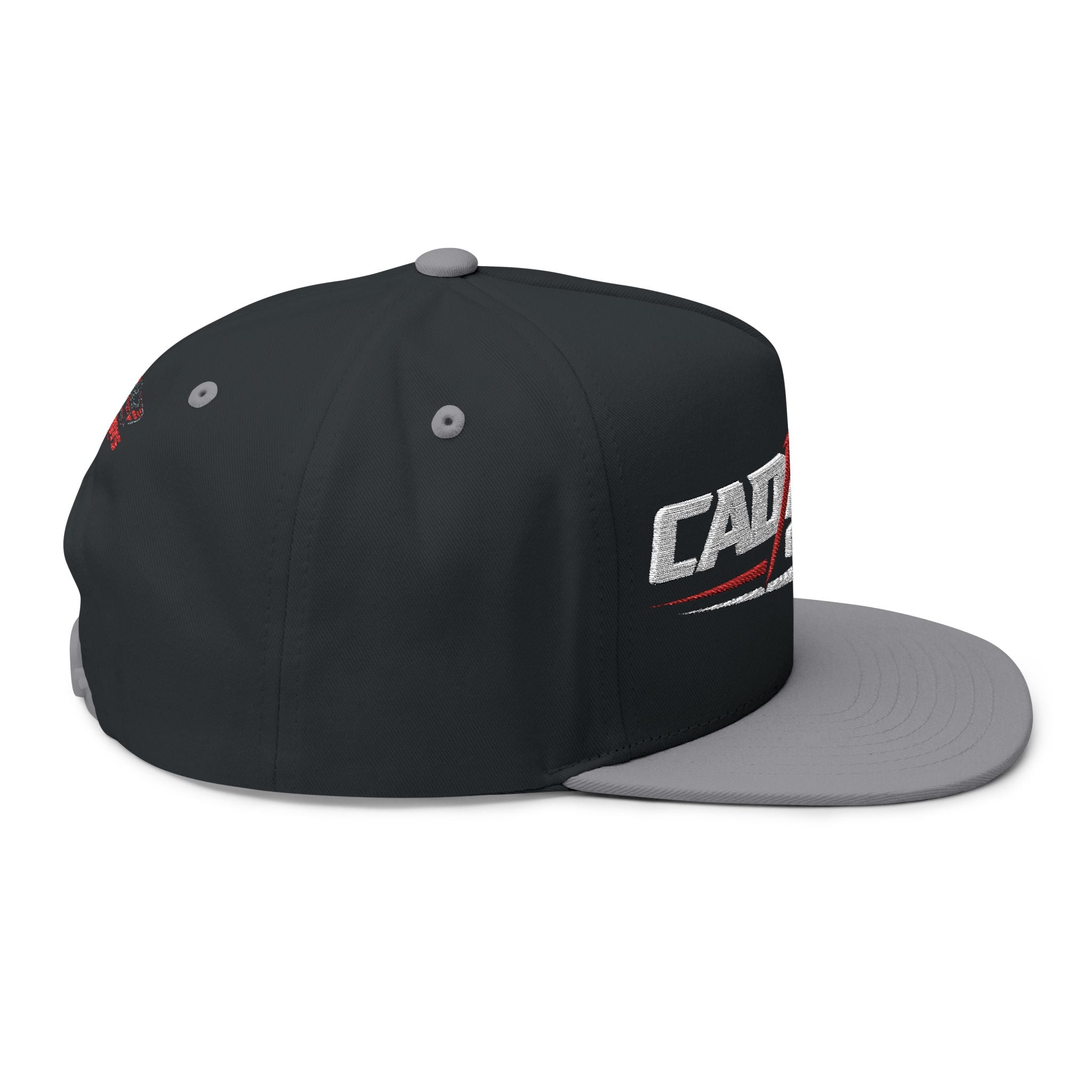 Flat Bill Cap — "Cad Boys" Embroidered Logo Snapback Hat