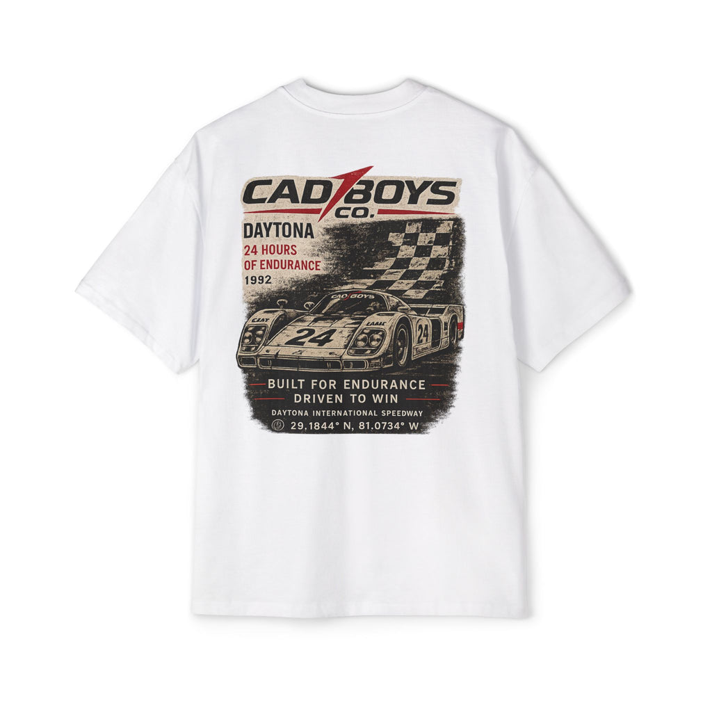 Cad Boys Daytona Racing Tee — Men's Oversized Car Graphic T-Shirt