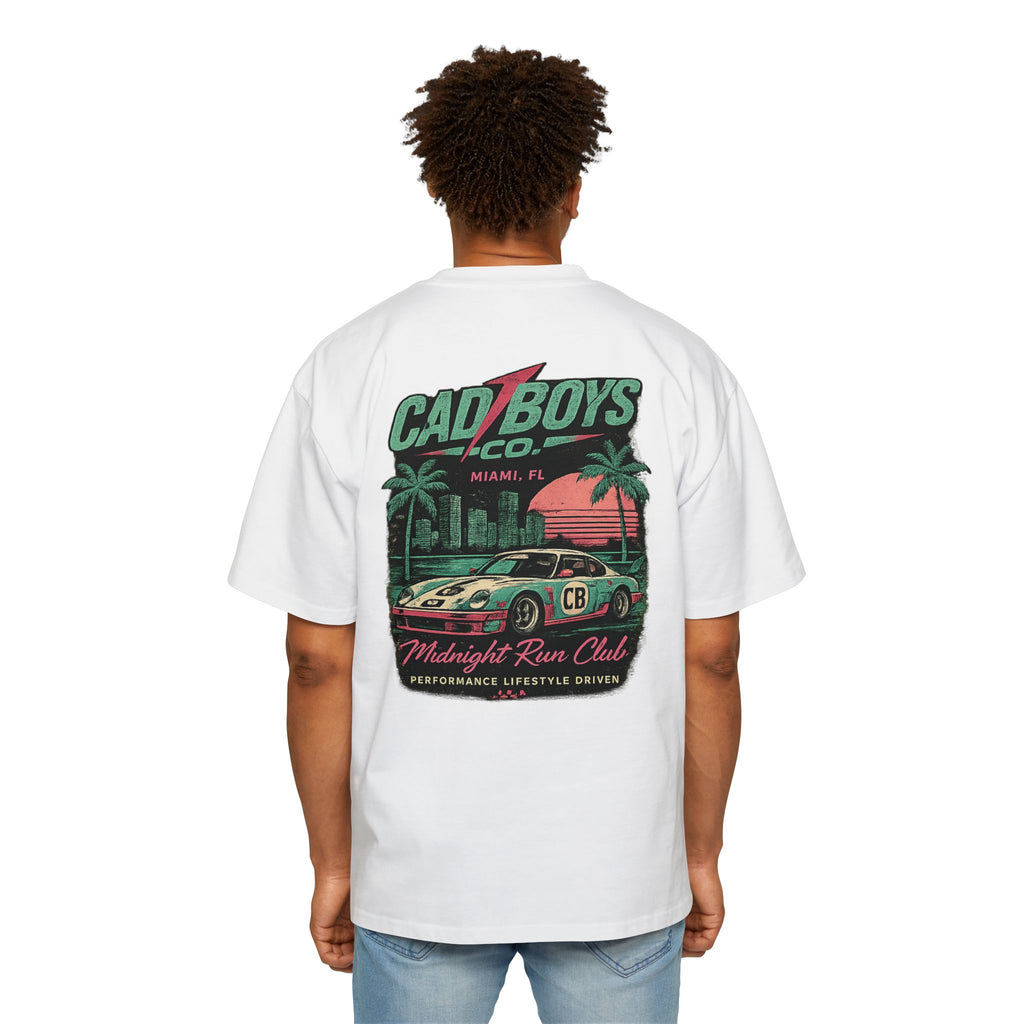 Cad Boys Midnight Run Oversized Tee — Retro Miami Racing Graphic T-Shirt