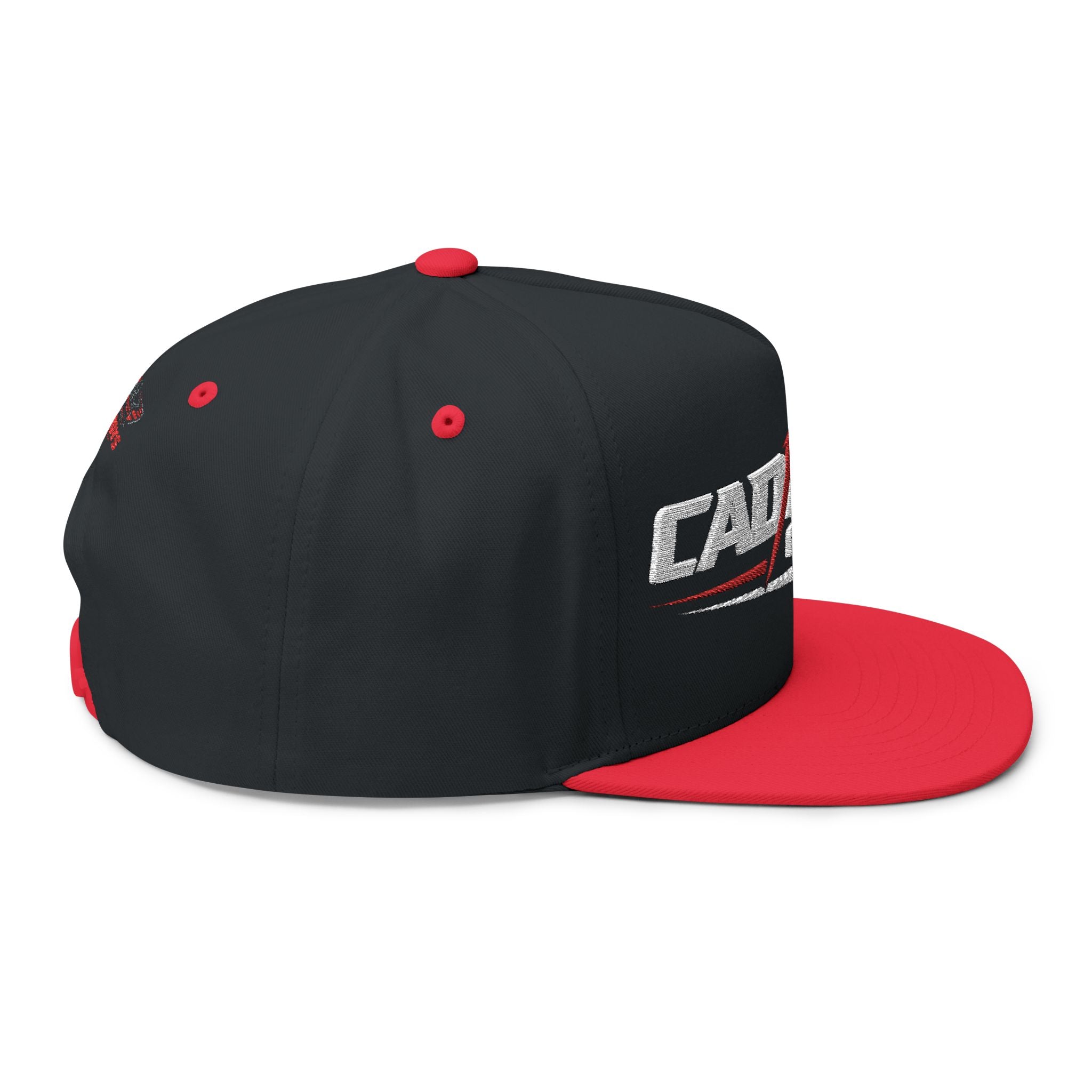 Flat Bill Cap — "Cad Boys" Embroidered Logo Snapback Hat