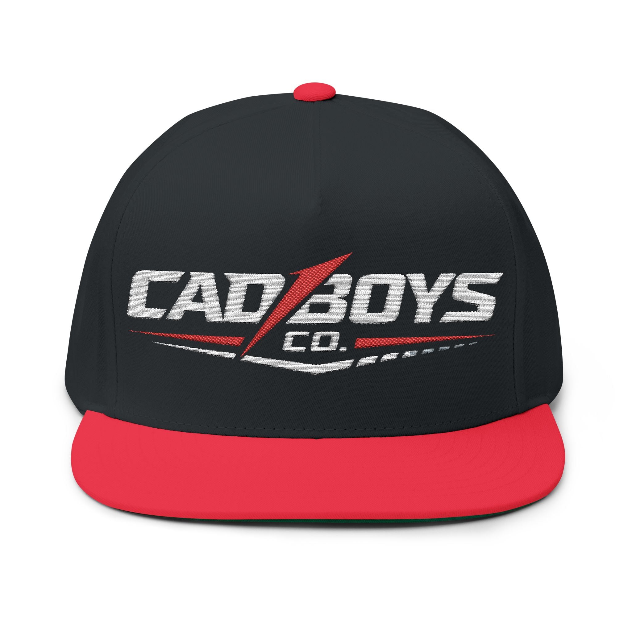 Flat Bill Cap — "Cad Boys" Embroidered Logo Snapback Hat