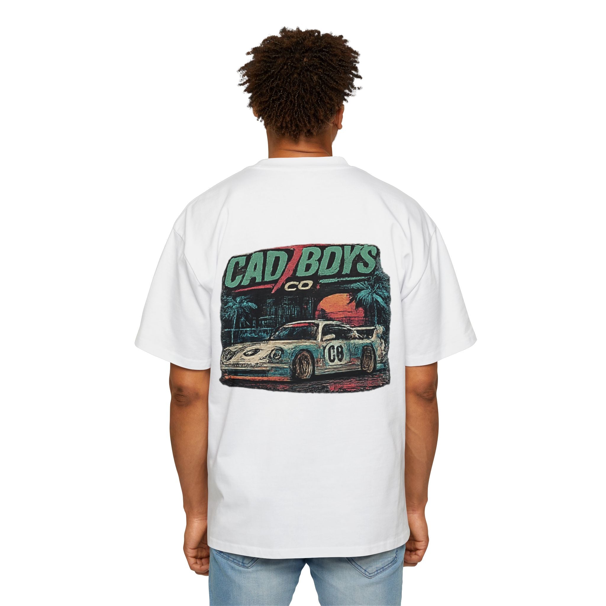 Cad Boys Vintage Race Car Tee — Men's Oversized Graphic Shirt
