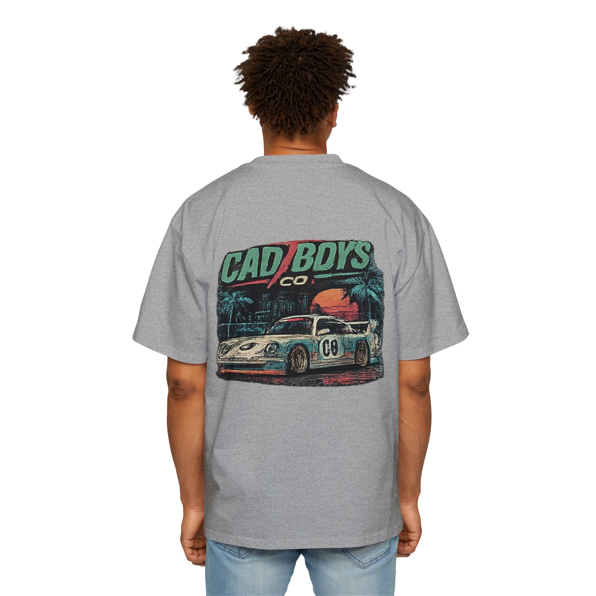 Cad Boys Vintage Race Car Tee — Men's Oversized Graphic Shirt